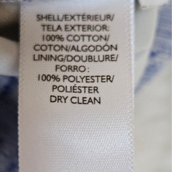 Ann Taylor LOFT Skirt Women’s Sz 10 Blue White Overlay Fringe Cotton Lined Boho - Picture 10 of 10